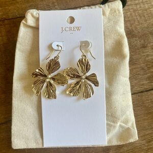 J. Crew Drop Earrings, gold floral